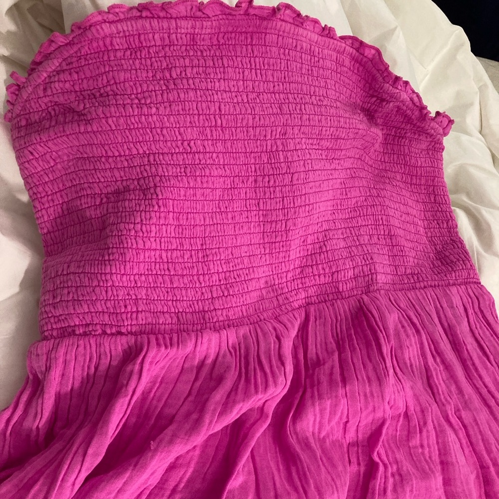 Anthropologie Vibrant Pink Dress